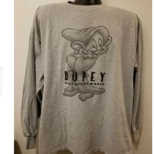 Snow White Dopey Dwarf Long Sleeve Gray Sweatshirt